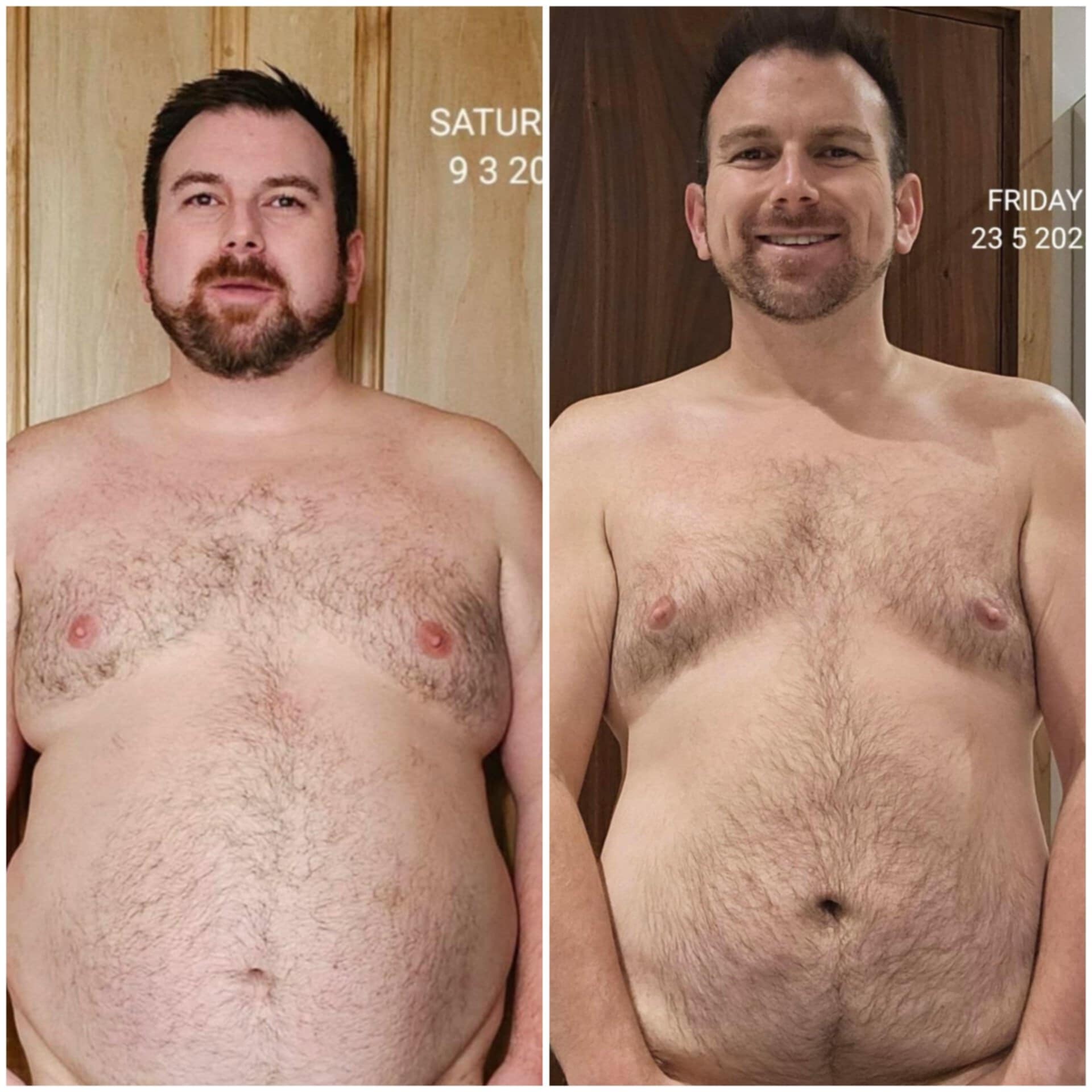 Mike May transformation — front view